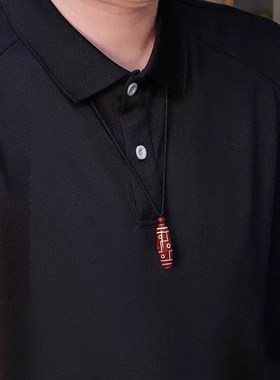 晶体砂朱砂吊坠九眼天珠吊坠烫金版挂件本命年朱砂吊坠礼物