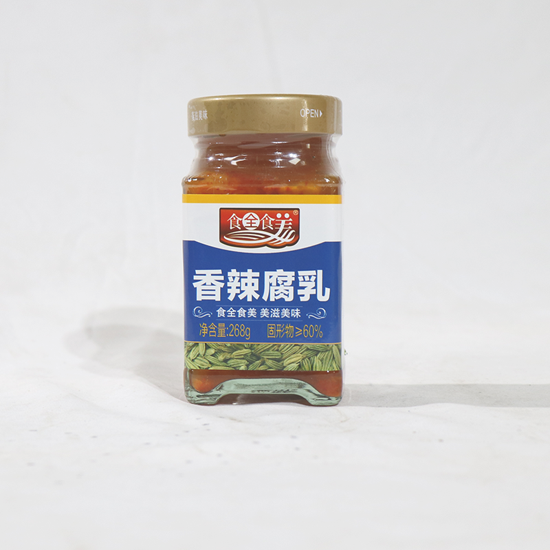 食全食美豆腐乳258g*2剁椒麻辣红油五香腐乳下饭菜火锅蘸料-图0