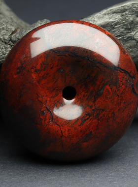 鸡血玉平安扣天然玉石项链男女款