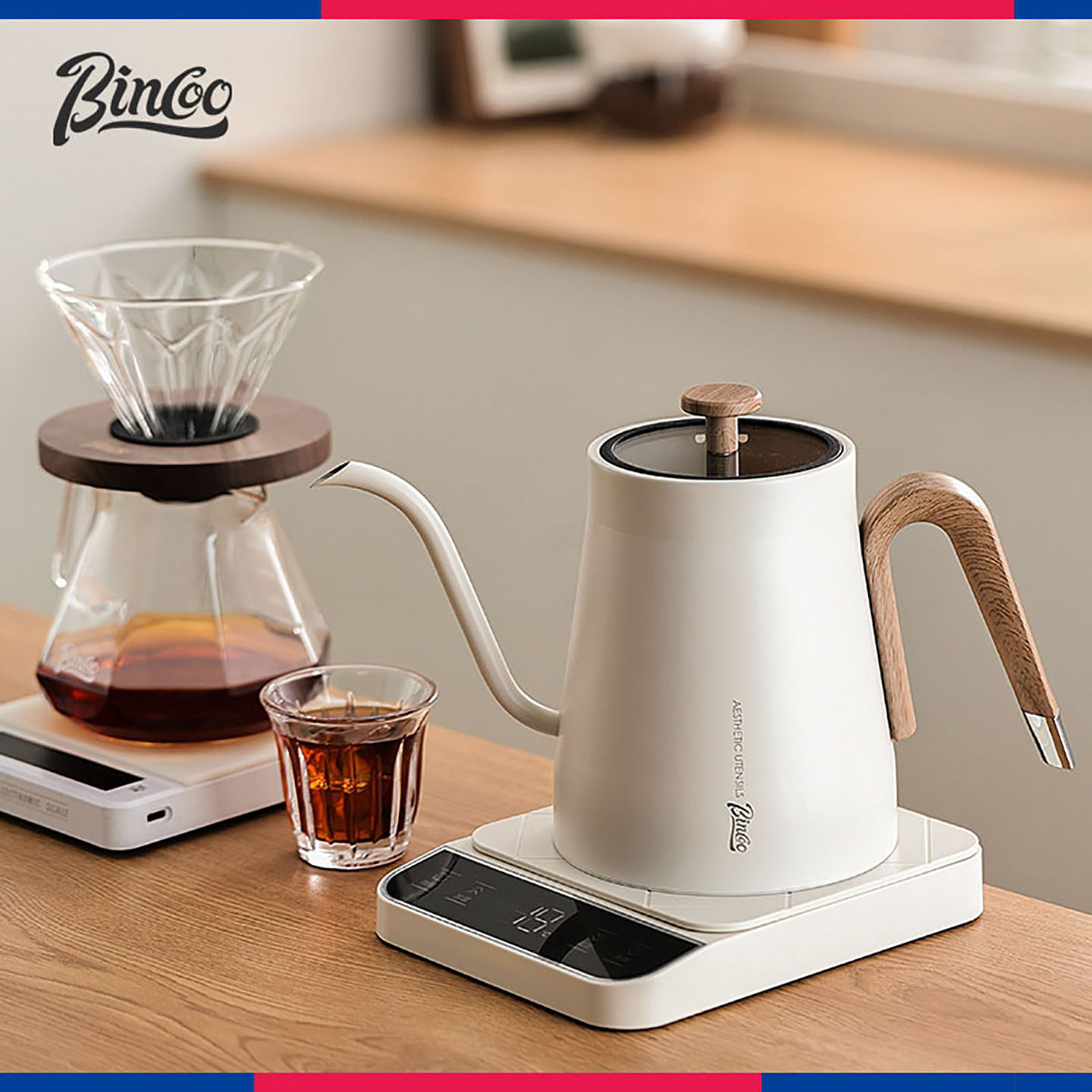 bincoo手冲咖啡壶家用智能温控壶不锈钢恒温电热水壶烧水壶细嘴壶,淘宝优惠券,粉丝福利购,淘宝优惠卷