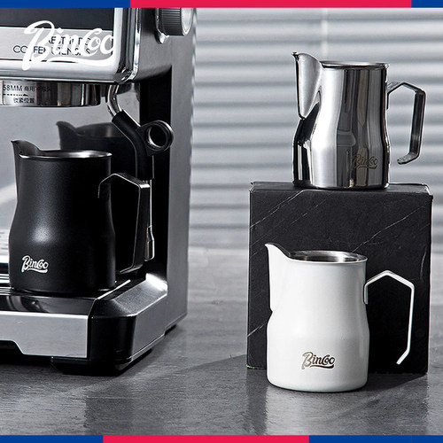 Bincoo加厚大肚打奶缸尖嘴专业304不锈钢咖啡拉花杯咖啡机奶泡杯 - 图2