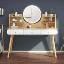 Small family type bedroom Makeup Bench Table Containing Cabinet Integrated Small Minimalist Makeup Bench Light Lavish Red Ins Wind