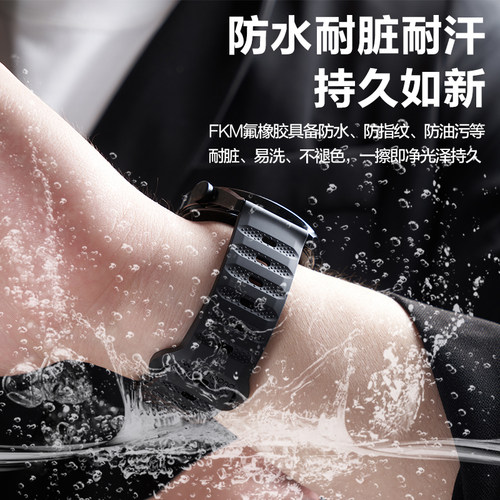 适用OPPOwatchX3氟橡胶FKM手表带X2运动watchS智能手表腕表带watch4pro男士3pro高级watch2春夏季配件腕带 - 图1