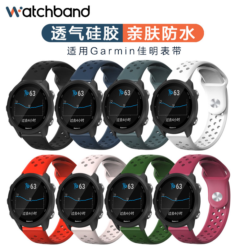 佳明Forerunner255/245/M反扣硅胶表带卡扣645/Vivoactive3/Venu Sq/SQ2/Fenix7x手表带F5/5p/6 S60/40 FR935 - 图1