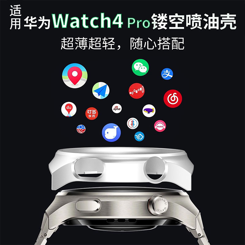 Suitable for Huawei's new watch4Pro protective case watch5 blue earth watch4 sports space exploration smart watch pc half-pack hollow hard shell tempered shell anti-bump wear-resistant screen