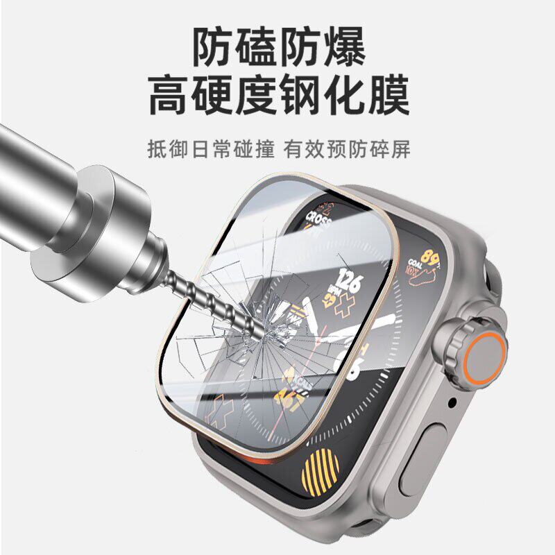 适用苹果手表Apple Watch S11保护壳S10运动S9智能iwatch 8秒变ultra保护套7时尚6表带5男生小众女生套装