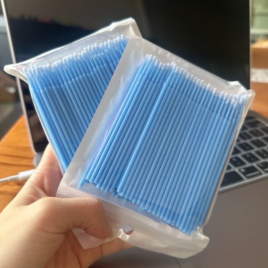 纳米化妆棉签细头小头改妆擦眼线美睫卸睫毛清洁棒纹绣专用棉棒