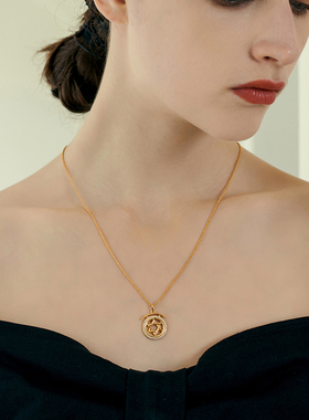 LULU设计师金色六芒星项链吊坠