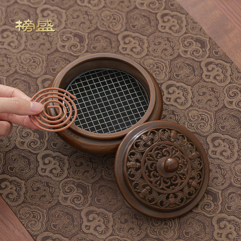 榜盛苏工铜香炉家用室内檀香沉香高端中式茶道线香盘香炉熏香炉,淘宝优惠券,粉丝福利购,淘宝优惠卷