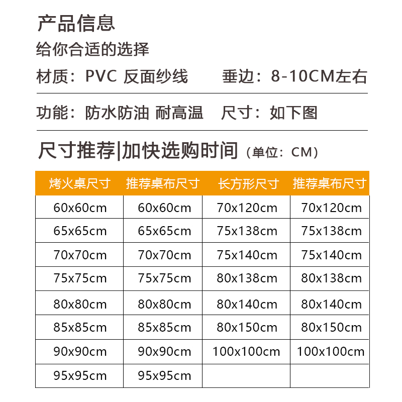 烤火电炉罩皮套长方形桌子防烫桌布桌套正方形防水防油PVC桌面罩 - 图3