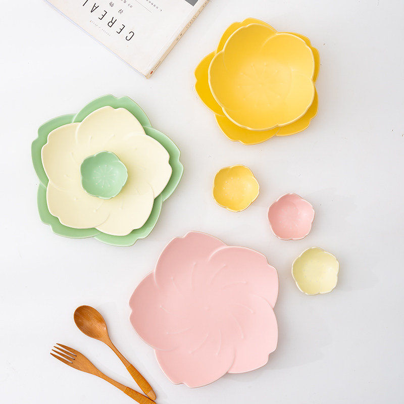 荷韵风碗碟套装家用2022新款碗筷盘子组合简约高级感餐具套装碗具,淘宝优惠券,粉丝福利购,淘宝优惠卷