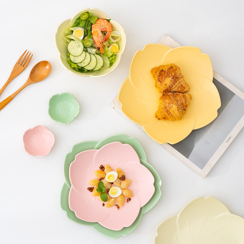 荷韵风碗碟套装家用2022新款碗筷盘子组合简约高级感餐具套装碗具,淘宝优惠券,粉丝福利购,淘宝优惠卷