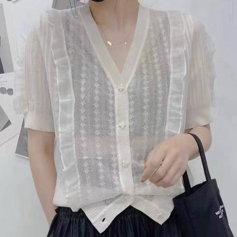 霏融2022夏季新款冰丝短袖针织衫 霏融毛针织衫