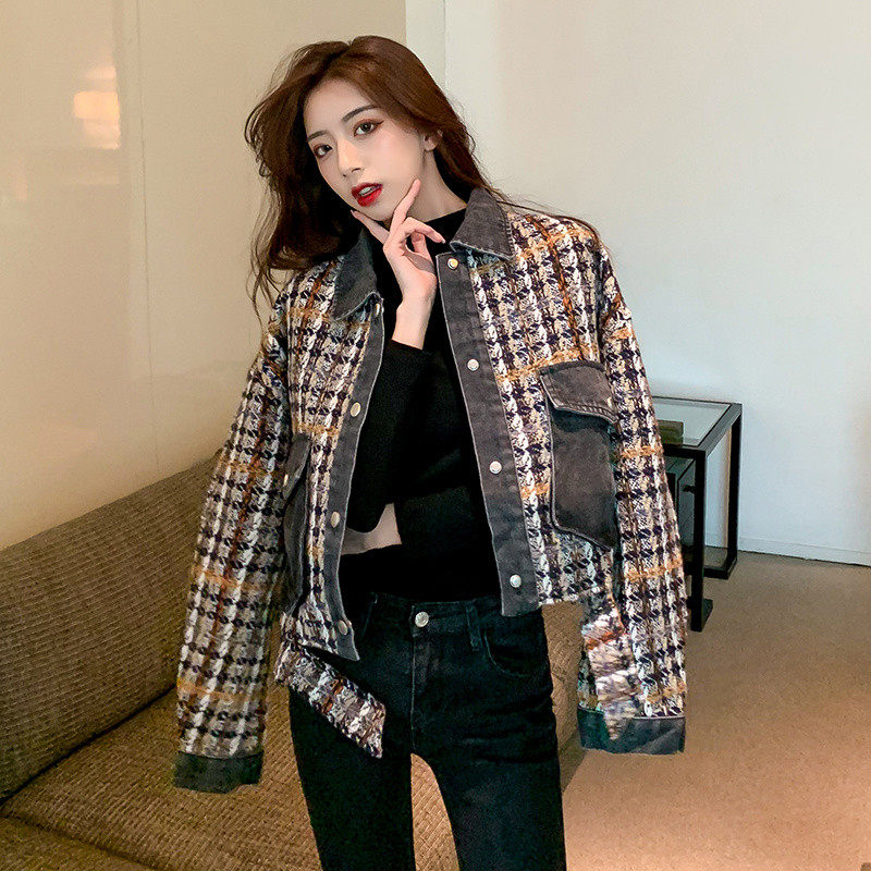 小香风外套女2020年早秋冬新款上衣 偏素短外套