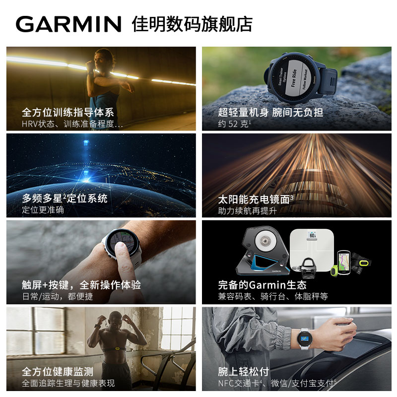 Garmin佳明Forerunner955铁人三项运动手表双频定位户外跑步游泳骑行运动多功能心率智能腕表-图0