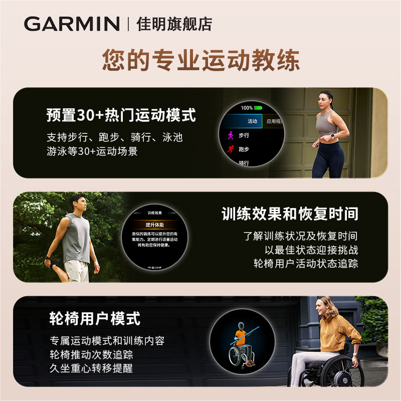 Garmin佳明venu3智能腕表心率血氧睡眠监测音乐支付健身瑜伽跑步游泳训练建议运动手环蓝牙电话手表 - 图0