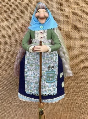 跨境新品 Kitchen Witch Dolls厨房女巫娃娃手工制作刺绣树脂公仔