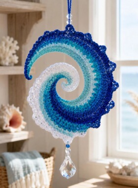 跨境 Ocean Wave Crochet Wind Spinner Diy Kit 海浪钩针DIY套装