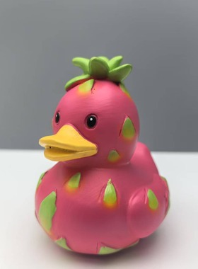 家居田园风西瓜鸭子造型摆件奇思怪想火龙果鸭户外雕塑创意装饰品