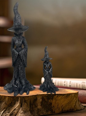 亚马逊新品 Witch statue 万圣节女巫雕像树脂摆件家居客厅装饰品