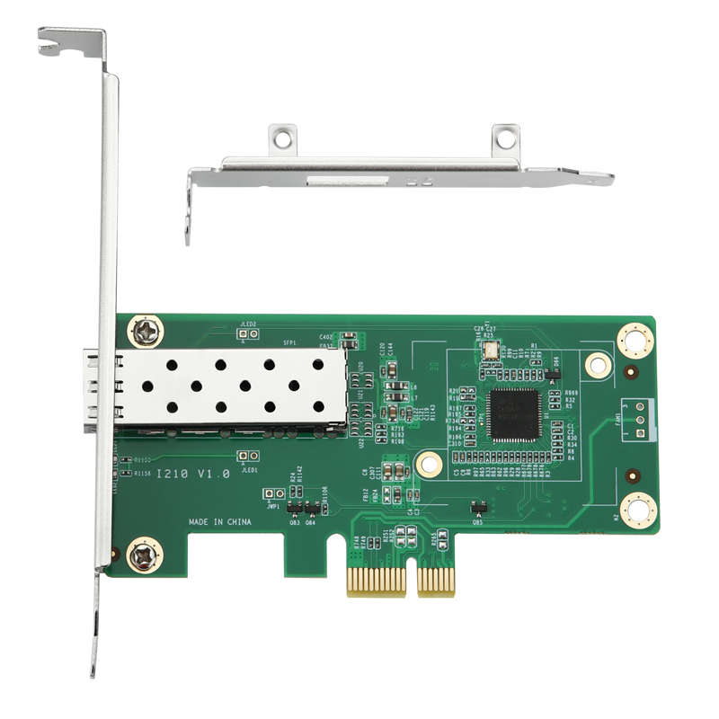 PCI-e服务器单口千兆光纤高速台式机服务器有线网卡Pcie 1000M intel I210CS无盘ESXI支持单模多模 - 图0