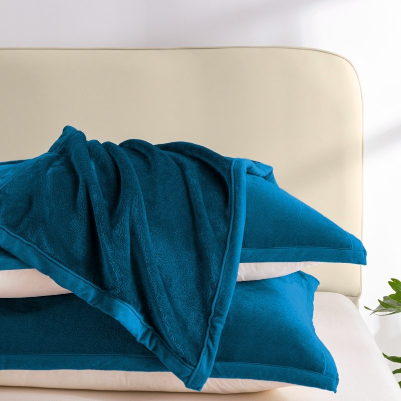 极速牛奶绒枕巾绑带款冬季法兰绒枕E头垫巾家用固定防滑不脱落枕 - 图3