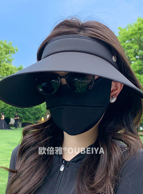 夏天骑车大帽檐防晒帽子女