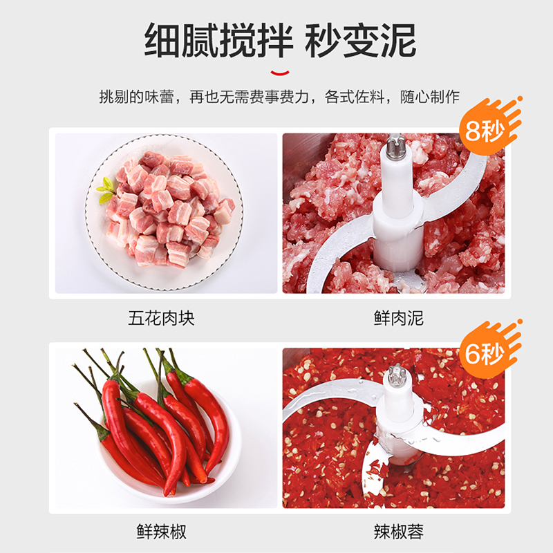 苏泊尔厨房电器旗舰店苏泊尔绞肉机家用电动小型全自动多功能搅肉料理搅拌机碎菜器打馅3