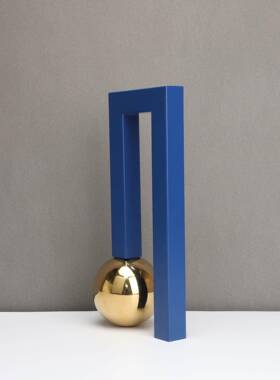 欧式金色蓝色摆件样板房售楼处书房客厅餐厅桌面玄关艺术饰品软装