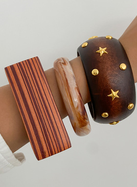 欧美跨境饰品夸张几何宽面不规则手饰手环Bracelet个性高级感手镯