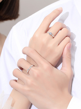 法国george melis范家s925银闪耀银河情侣对戒男女小众轻奢感