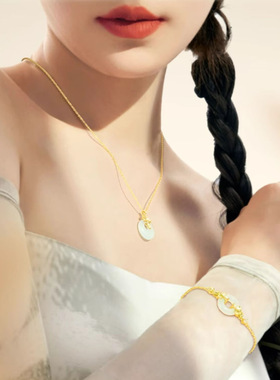 法国george melis范琦925银宫主穗穗平安项链女和田玉小众轻奢