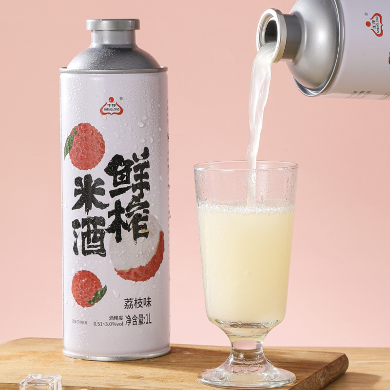 生龙孝感特产荔枝味鲜榨米酒