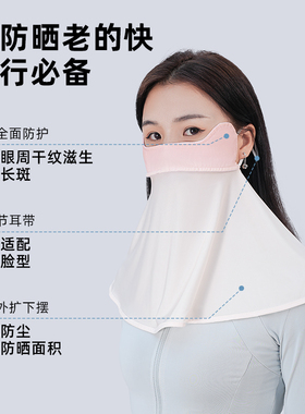 2024新款冰丝渐变面罩口罩女防晒