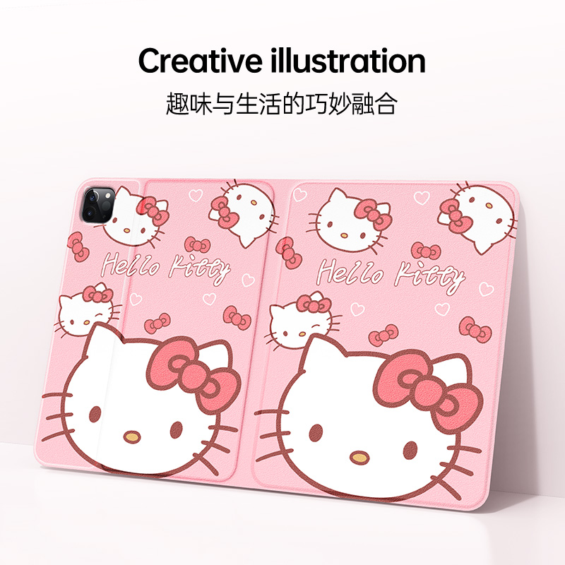 适用小米8pro平板保护套新款女生xiaomi7spro带笔槽pad6pro卡通可爱5pro轻薄防摔4plus双面磁吸保护壳凯蒂猫 - 图1