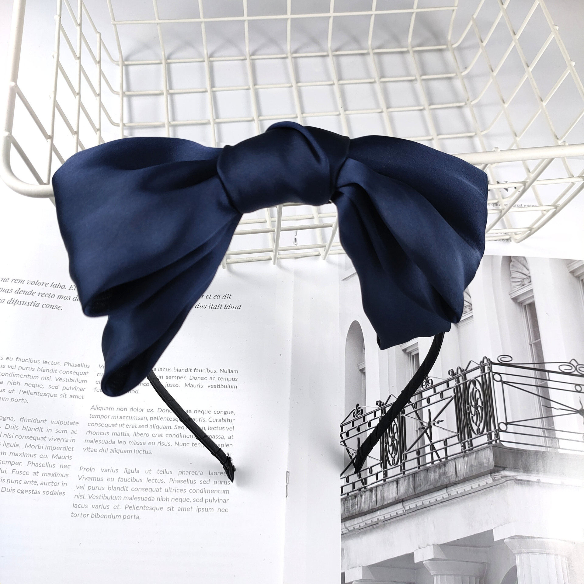 夸张超大侧边蝴蝶结金属发箍纯色缎面发卡头箍韩国甜美网红发饰女,淘宝优惠券,粉丝福利购,淘宝优惠卷