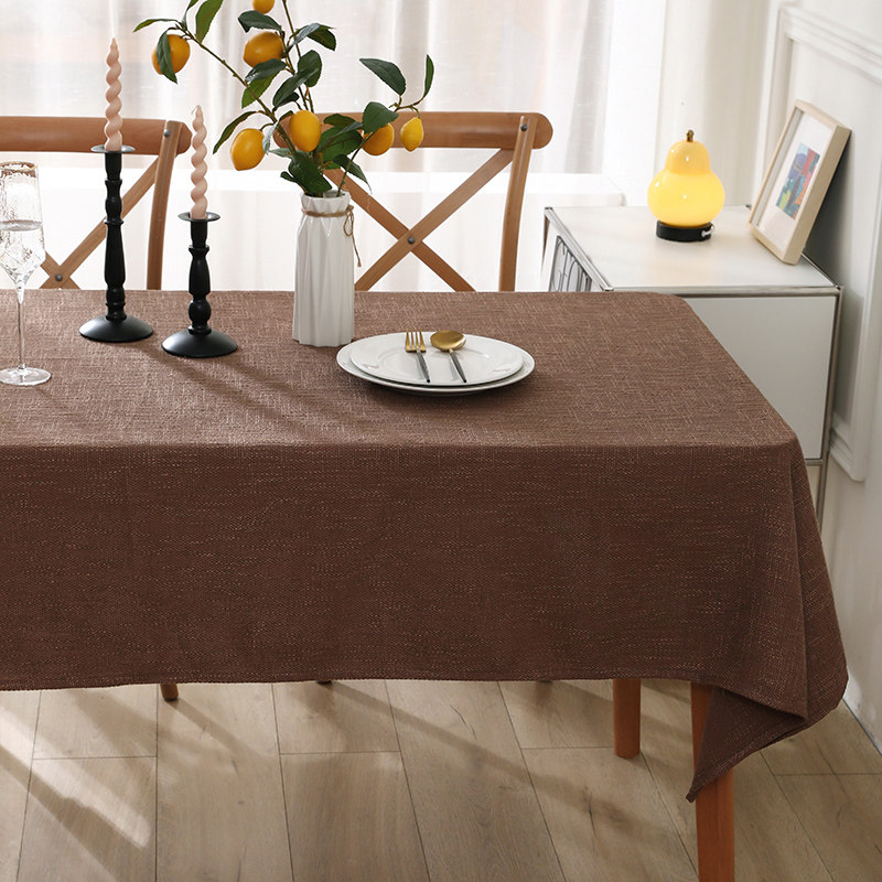 咖色棉麻布艺桌布棕色亚麻加厚酒店办公会议台布中式复古餐桌盖巾,淘宝优惠券,粉丝福利购,淘宝优惠卷