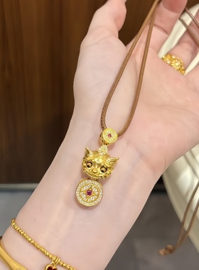水贝黄金店同款金包银貔貅吊坠