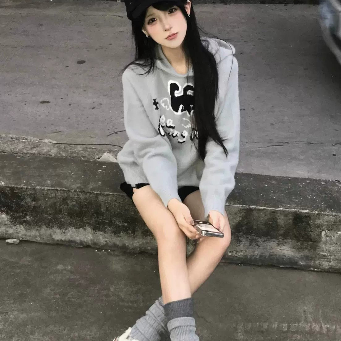 GN日系y2k原创猫耳朵鸭舌帽二次元亚文化宅系可爱皮扣贝雷鸭舌帽,淘宝优惠券,粉丝福利购,淘宝优惠卷