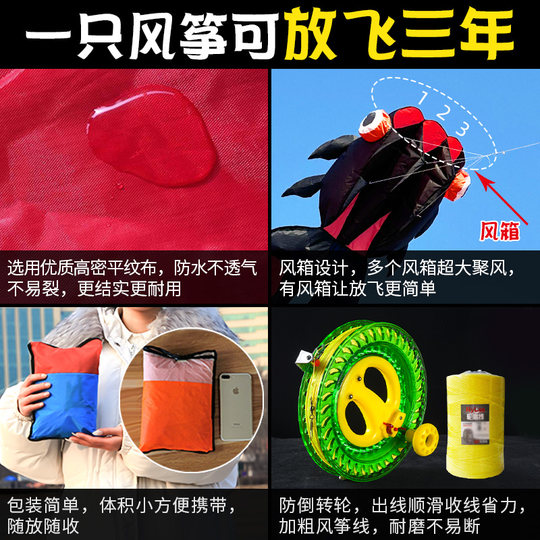 金鱼软体风筝2025新款大人专用高档超大型特大号显眼包成人3d立体