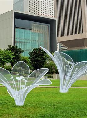 可定制不锈钢镂空铁艺花朵园林雕塑装饰景观庭小区院草坪落地摆件