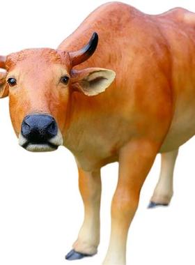 仿真牛雕塑玻璃钢黄牛摆件牧童骑牛农耕文化店铺门口园林景观装饰