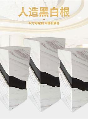 黑白根大理石雕塑底座基座订购酒店售楼处装饰客厅落地展台石墩子