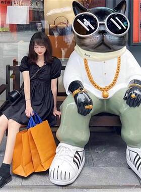 玻璃纤维雕塑定制卡通人物公仔模型户外装饰大型饭店门口吉祥物摆