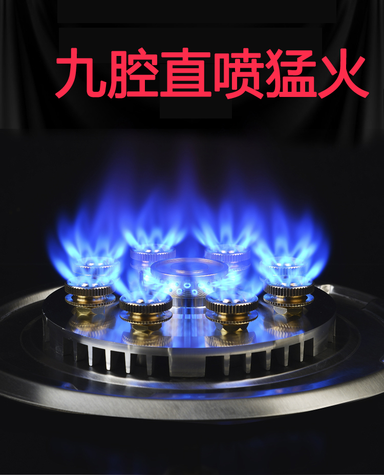 燃气灶双灶家用定时液化气煤气嵌入式加厚不锈钢天然气九腔猛火灶-图2