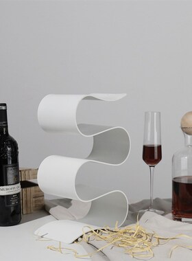 现代轻奢型纵向红酒架摆件酒店室内G客厅玄关酒柜金属软装饰品