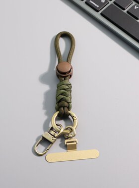 编织短款钥匙扣挂饰适配手机壳挂绳带360度 夹片日常出行挂链配件