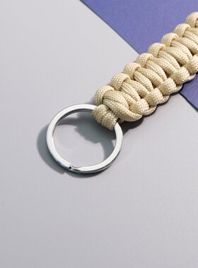 浅米柔和钥匙挂环日常通勤搭配卡套挂扣随身钥匙环适配小物件挂绳