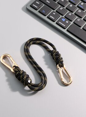 双头编绳车挂饰绳钥匙扣绳包包手提绳黑色挂绳手腕绳玩偶挂绳配件