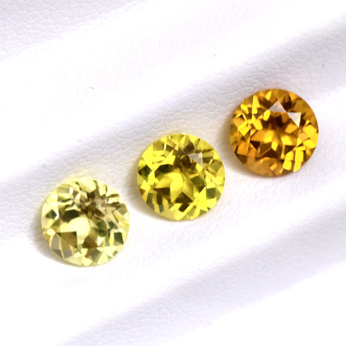 【过测钻笔 硬度9】黄蓝宝石圆形1克拉培育宝石戒指戒面裸石主石 - 图0